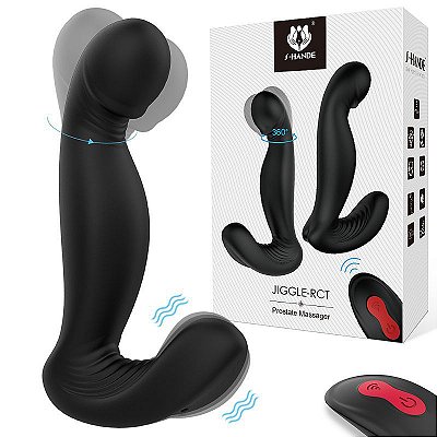 S-HANDE JIGGLE RCT - MASSAGEADOR DE PRÓSTATA RECARREGÁVEL, ROTATIVO - POSSUI 9 MODOS DE VIBRAÇÃO E ROTAÇÃO - 12 X 3 CM