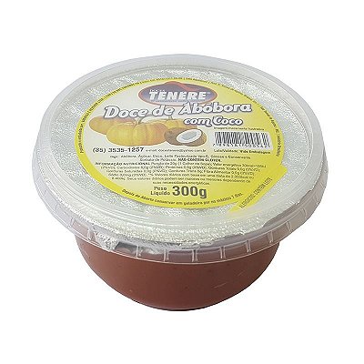 DOCE DE ABÓBORA COM COCO 300g - DOCES TENÉRE