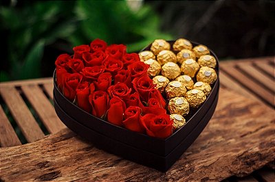 Coração com Rosas e Ferrero