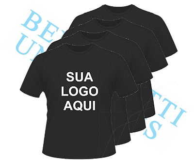 KIT 50 CAMISETAS 100% ALGODÃO PRETA PERSONALIZADAS
