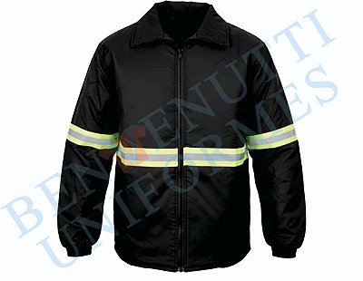 Japona de Nylon - Preta - Com faixas refletivas