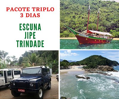 PACOTE 3 DIAS - Escuna + jipe tour + Trindade
