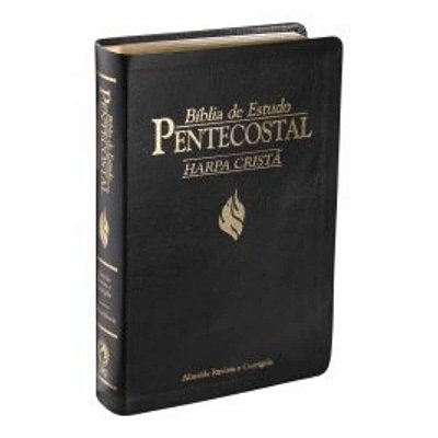 Bíblia de Estudo Pentecostal com Harpa / Capa preta borda dourada / ARC /SBB