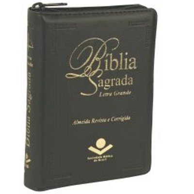 Bíblia Sagrada Letra Grande | ARC | capa preta | zíper | SBB