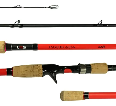 VARA LUMIS INVOKADA PRO RED (VERMELHA) CAST 8'0" 20-50LB IM8 2.40mts 2P