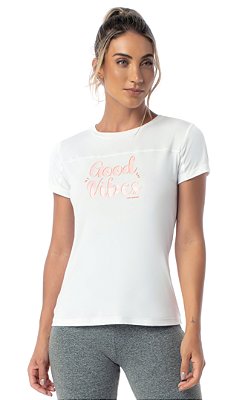 T-shirt Zero Acucar Skin Good Vibes Branco