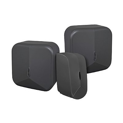 Kit Toalheiro, Porta Papel Higiênico Rolão e Saboneteira Hígia Preto - Biovis