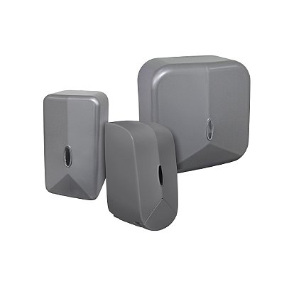 Kit Toalheiro, Porta Papel Higiênico Cai Cai e Saboneteira Hígia Grafite - Biovis