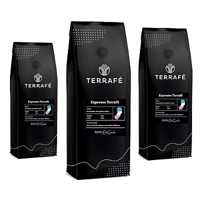 Kit 3un - Café Especial Terrafé Espresso Grão - 1kg