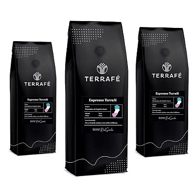 Kit 3un - Café Especial Terrafé Espresso Grão 1 kg