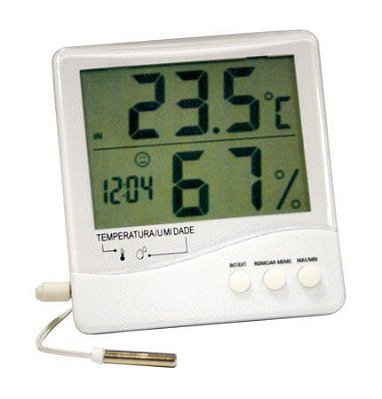 Termo-Higrômetro Digital Temperatura Interna e Externa e Umidade Interna Incoterm 7663.02.0.00