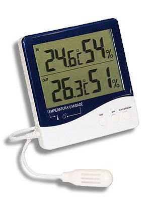 Termo-Higrômetro Digital Temperatura e Umidade Interna/Externa Incoterm  7664.01.0.00