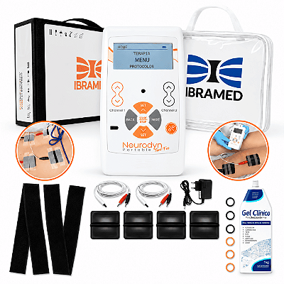Neurodyn Tens Fes + 4 Eletrodos adesivos + 2 Cintas Elasticas - Ibramed