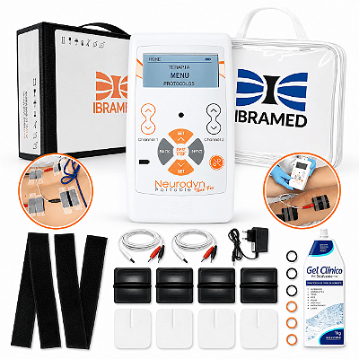 Neurodyn Tens Fes + 4 Eletrodos adesivos + 2 Cintas Elasticas - Ibramed