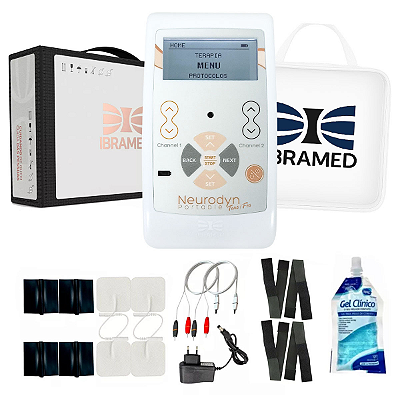 Neurodyn Tens Fes + 4 Eletrodos adesivos + 2 Cintas Elasticas - Ibramed