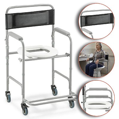 Cadeira Para Banho Higiénica Dobrável Até 100kg D30 - Dellamed