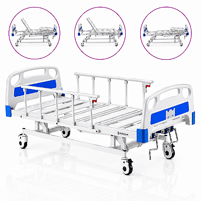 Cama Hospitalar 3 Movimentos Manual Até 200kg DX3 - Dellamed