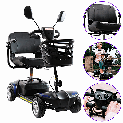 Scooter Elétrica Preta Modelo LB Ligth Até 136 Kg - Dellamed