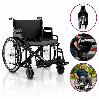 Cadeira De Rodas Modelo D500 Dobrável até 180 Kg - Dellamed