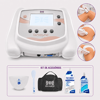 Sonopulse 1 e 3MHZ Portátil + Gel Condutivo 1kg - Ibramed