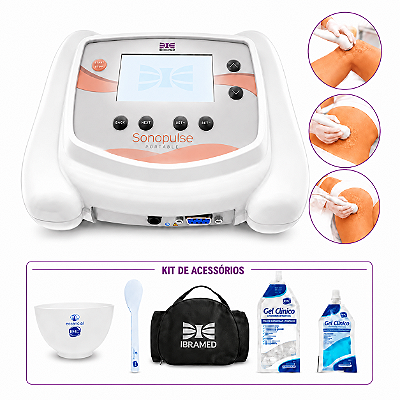 Sonopulse 1 e 3MHZ Portátil + Gel Condutivo 1kg - Ibramed