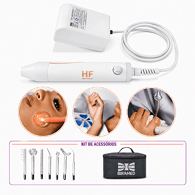 Novo HF Equipamento De Alta Frequência Portátil + 7 Eletrodos - Ibramed