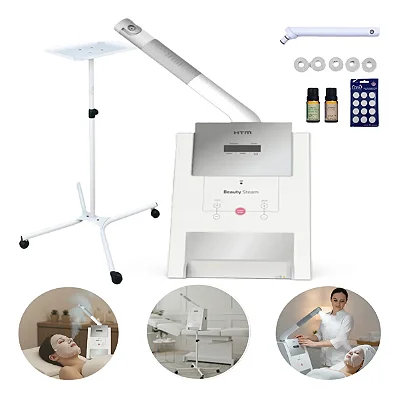 Vapor de Ozônio Facial Profissional HTM Beauty Steam com Aromaterapia e Carrinho para Estética