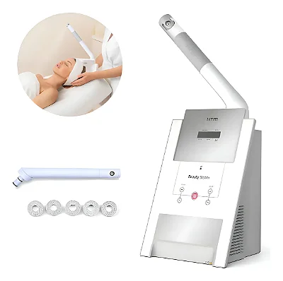 Vapor de Ozônio Facial Profissional HTM Beauty Steam com Aromaterapia e Carrinho para Estética