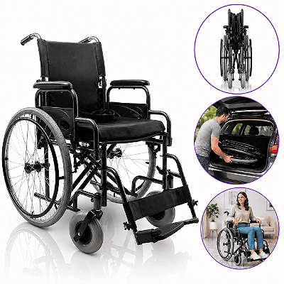 Cadeira De Rodas Modelo D400 Dobrável Até 120 Kg - Dellamed