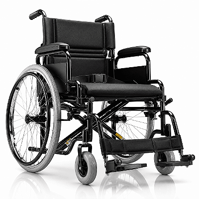 Cadeira de Rodas Dobrável Dellamed D400 até 120kg Aço Carbono com Rodas Removíveis e Almofada
