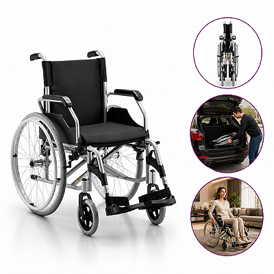 Cadeira De Rodas Modelo D600 Dobrável Até 120 Kg - Dellamed