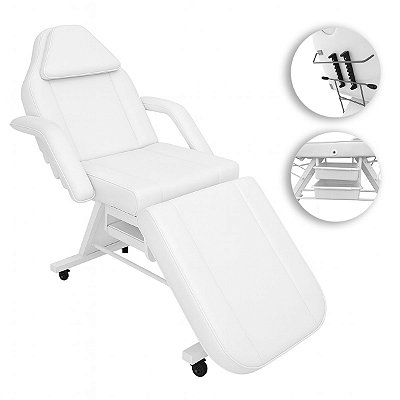 Poltrona Maca Fixa Reclinável Soft Branca Com 2 Bandejas - Akmed