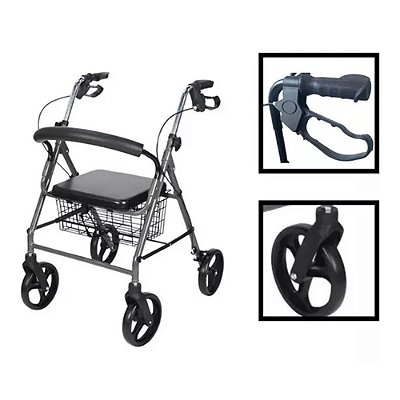 Andador 4 Rodas Para até 135Kg - Hidrolight