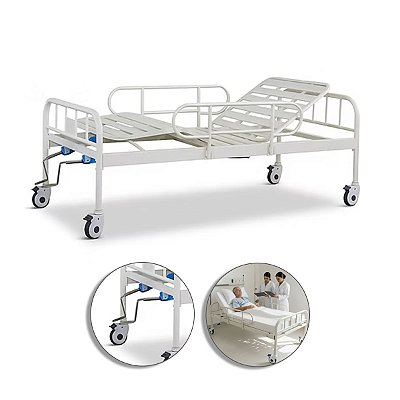 Cama Hospitalar 02 Manivelas Até 180 Kg - Supermedy
