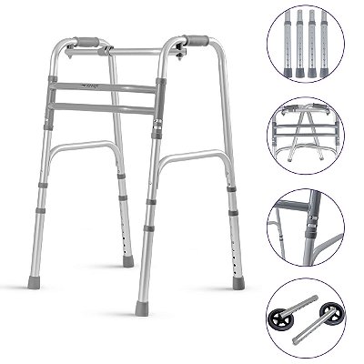 Kit Andador Articulado 3 Barras Código: SC300 + Par De Rodas Hidrolight