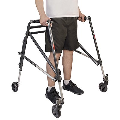 Andador Posterior Para Locomoção e Reabilitação Com 4 Rodas Tamanho G Preto Código: B061542-C - Mercur