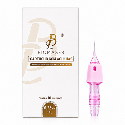 Cartucho Para Micropigmentação 1RL 0.25mm Cx Com 10 Unidades - Biomaser
