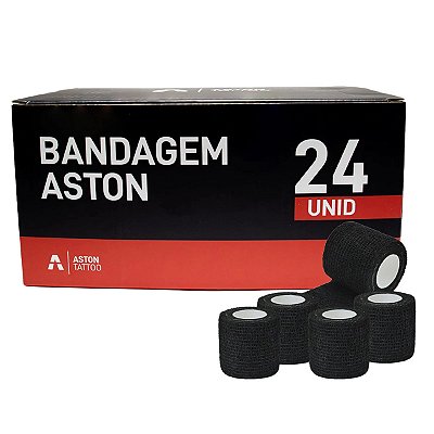 Bandagem Elástica Preta Com 24 Unidades - Aston