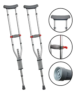 Par De Muleta Axilar 3 Em 1 Altura Ajustável SC602 - Hidrolight