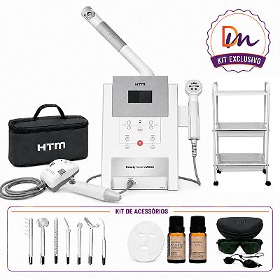 Beauty Steam Maxx + Beauty Face e Eletrodos + Carrinho + Aroma e Máscara