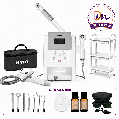 Beauty Steam Maxx + Beauty Face e Eletrodos + Carrinho + Aroma e Máscara