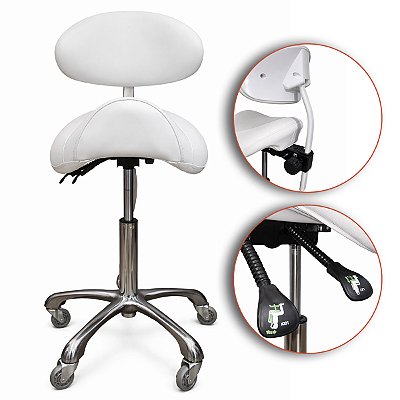 Mocho Sela Ajustável Ergonômico Com Encosto AL-A001 - Akmed