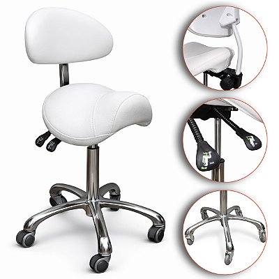 Mocho Sela Ajustável Ergonômico Com Encosto AL-A001 - Akmed