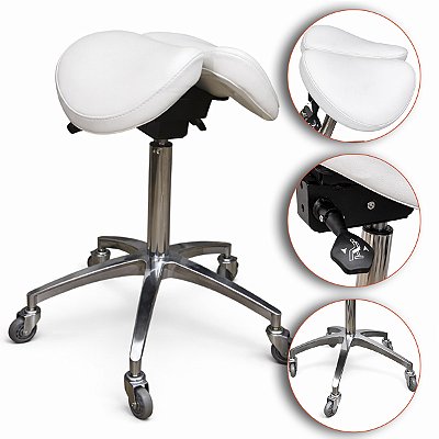 Mocho Sela Bipartido para Estética e Clínica Ergonômico com 2 Regulagem – AKMED