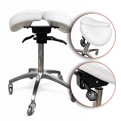 Mocho Sela Bipartido para Estética e Clínica Ergonômico com 2 Regulagem – AKMED