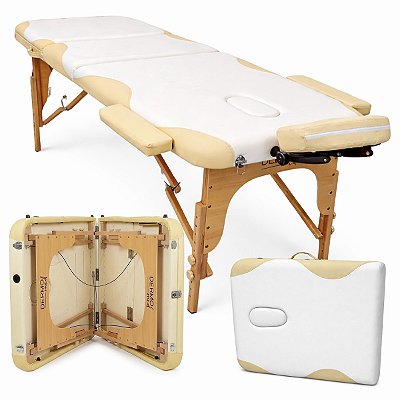 Maca Portátil Dobrável Profissional Estética e Massagem com Encosto Reclinável – Akmed