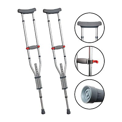 Par De Muleta Axilar 3 Em 1 Altura Ajustável Código: SC602 - Hidrolight - OUTLET