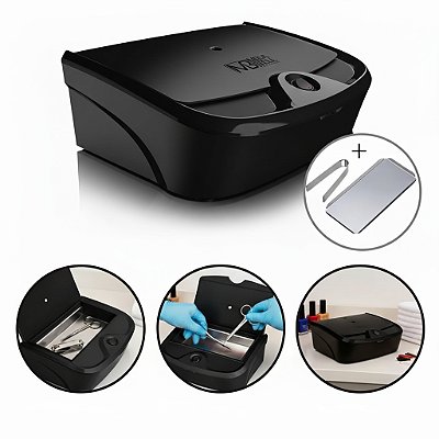 Estufa Esterelix Color Preta + Kit Pinça / Bandeja De Aço Inox - Mega Bell