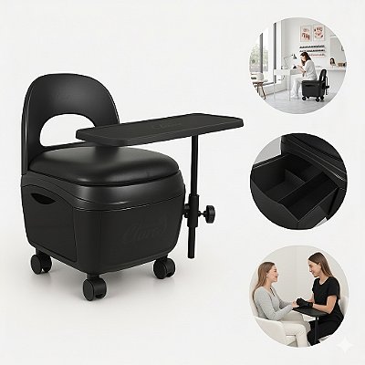 Cadeira Preta Diva Para Manicure - Santa Clara