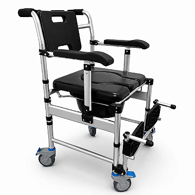Cadeira De Banho Preta S50 Até 100Kg - Supermedy